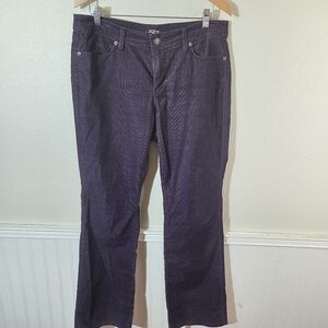 LOFT Curvy Boot Corduroy Pants 31/12 Eggplant Purple Bootcut Stretch